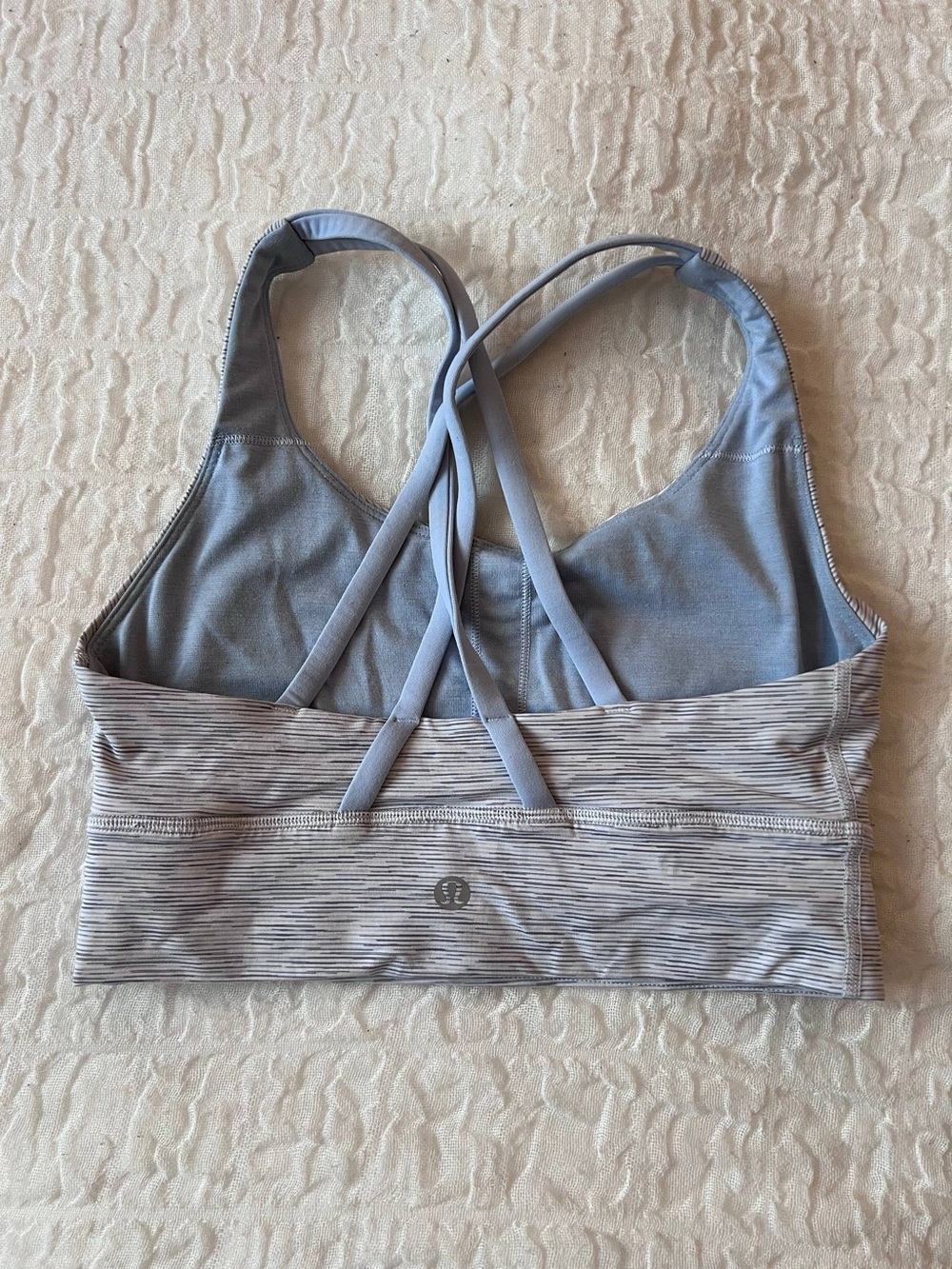 lululemon athletica Light Gray Strappy Sports Bra with Heathered Band